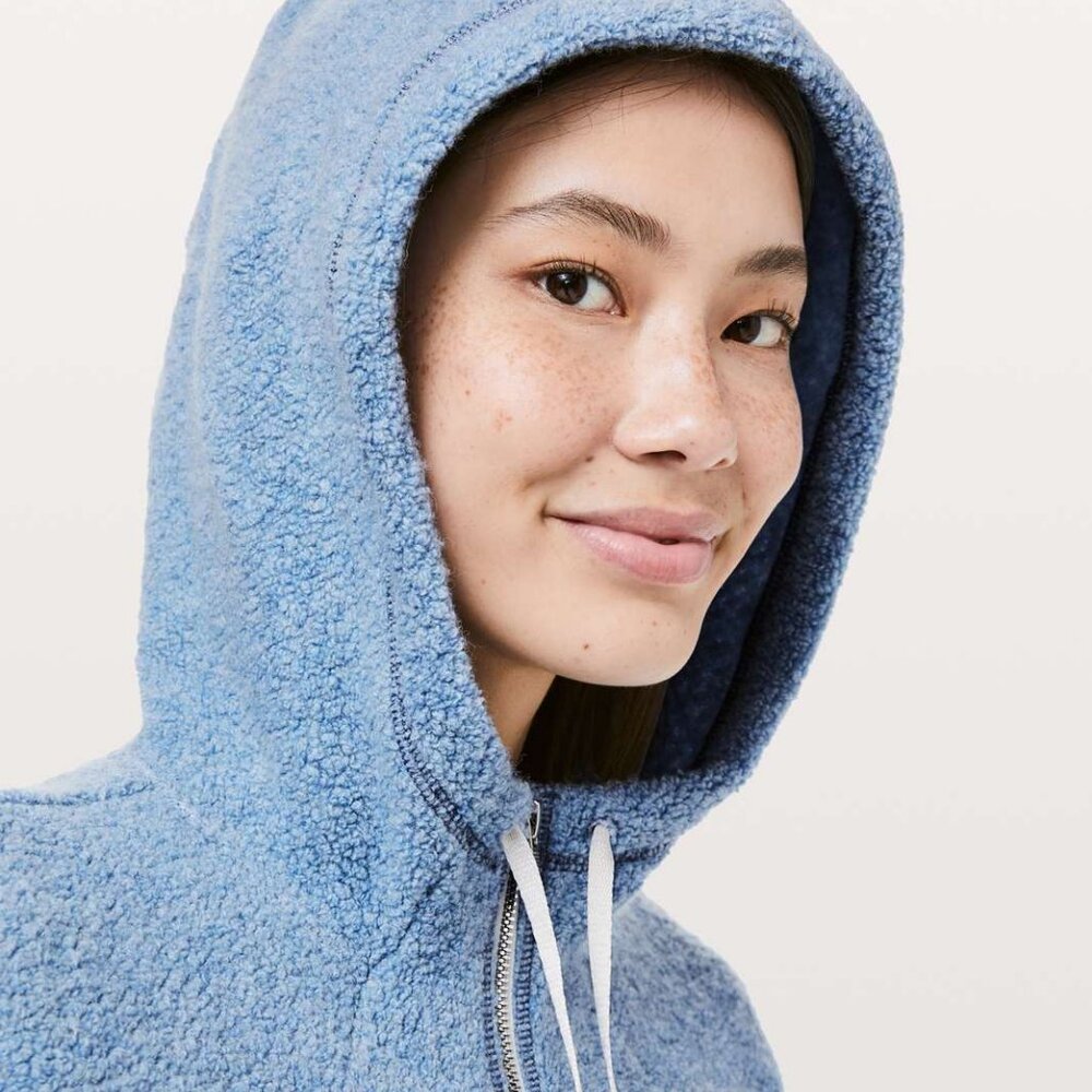 Lululemon So Sherpa Hooded Jacket Blue Medium - Picture 11 of 13